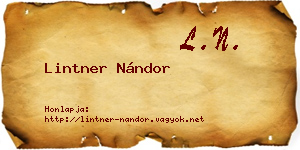 Lintner Nándor névjegykártya